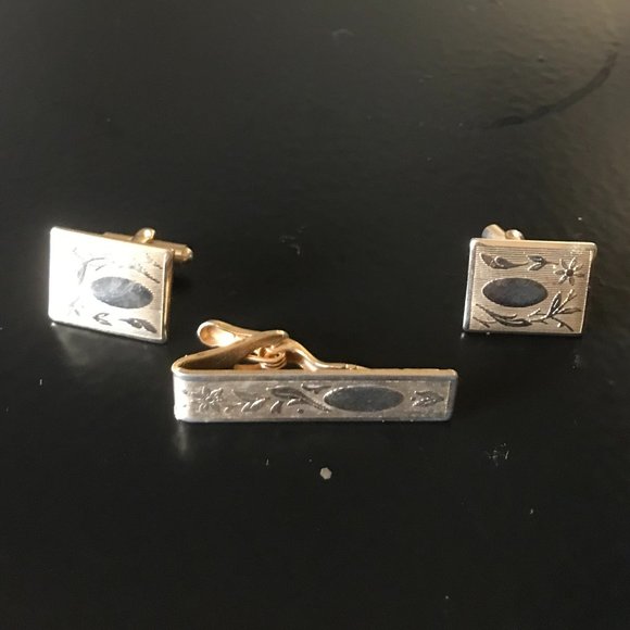 LOT OF VINTAGE SHIRT and TIE ACCESSORIES, CUFF LINKS, TIE CLIPS, TIE PINS - Picture 3 of 8